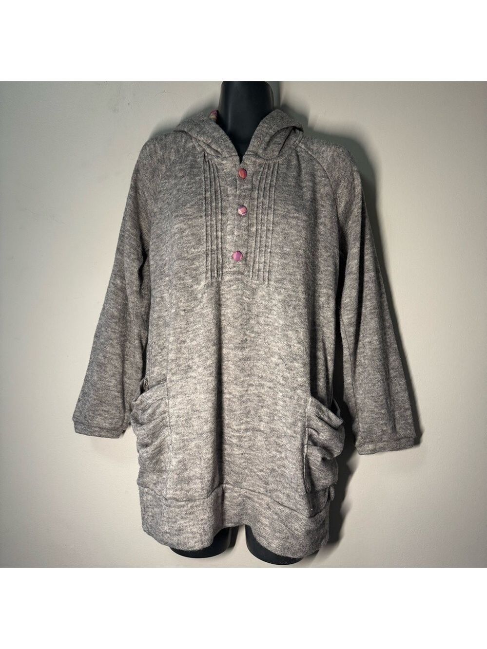 Lacoste Tunic Sweater with hood  Wool blend